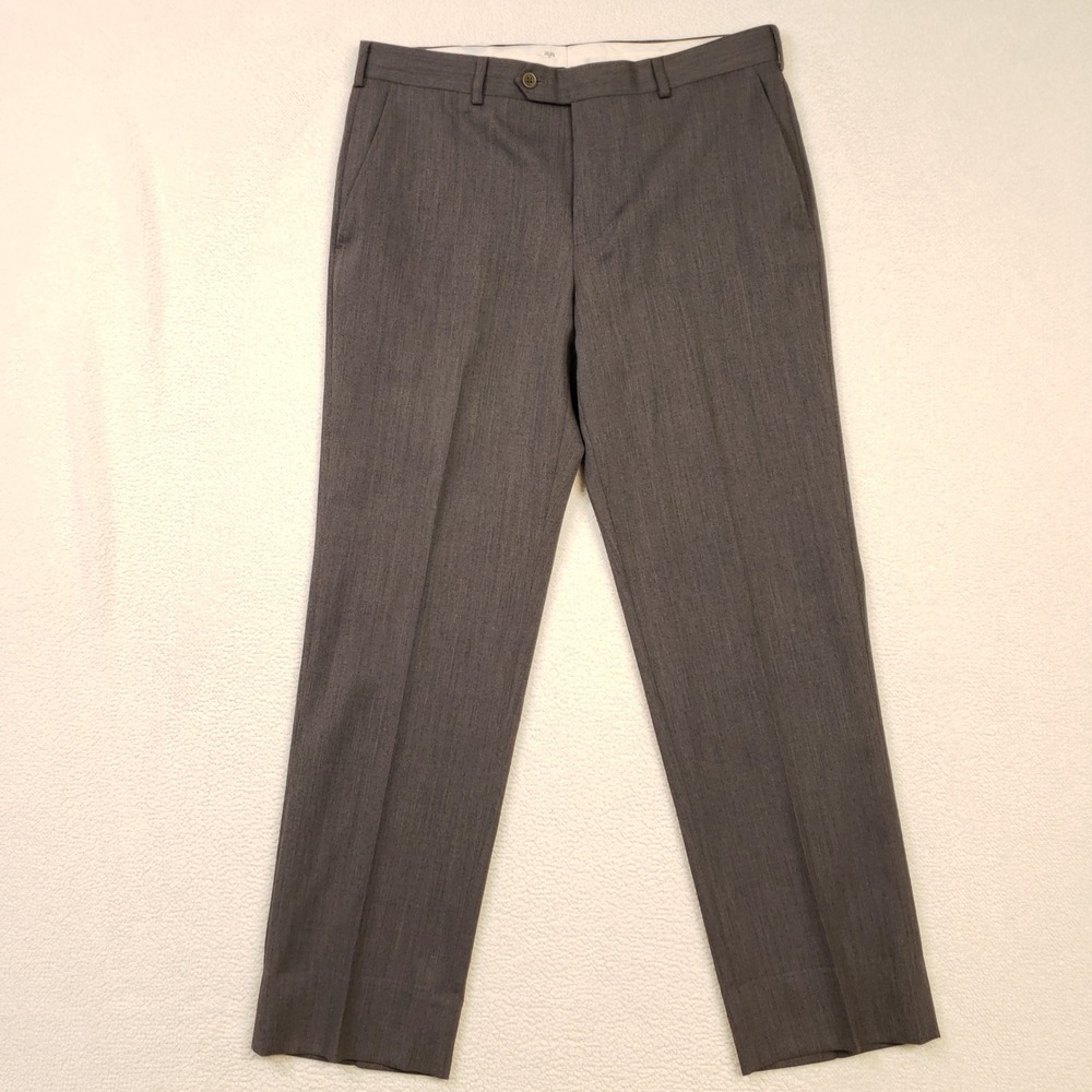 Brooks Brothers Dress Pants Mens 34x30 Gray Regent Fit Wool Trousers